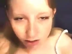 This chick swallows my hard cock after I fuck my gorgeous girlfriend really hard.